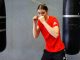 Stefanie von Berge beim Training in dem Studio in der Trainingshalle des Bundesstützpunkt Boxen und Olympiastützpunkt NRW